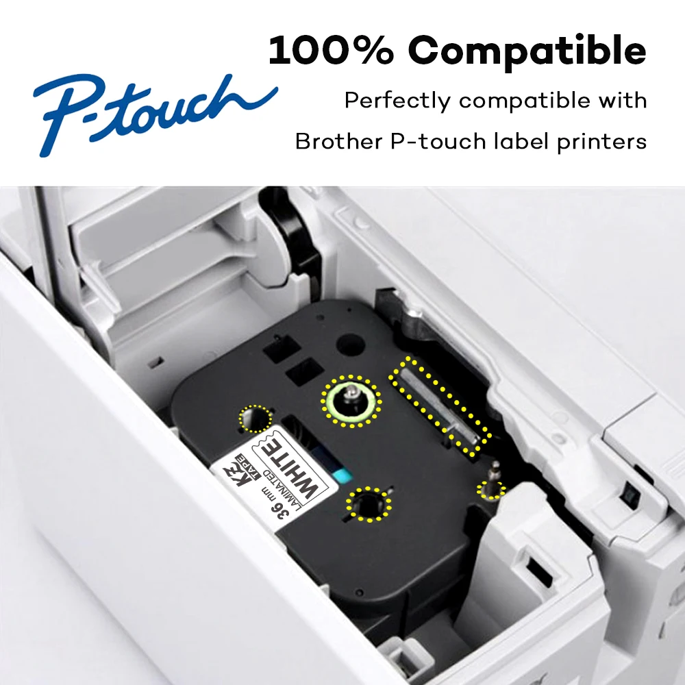 Label World 36Mm TZe Multiwarna Label Tape Kompatibel untuk Saudara P-TOUCH Label Printer Pita 1 PACK