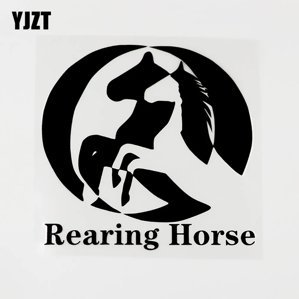 YJZT 15CMX14.8CM Fashion Bearing Horse Vinyl Decor Car Sticker Decal Black/Silver 8C-0039