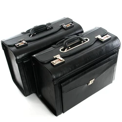 Fashion Retro PU pilot Rolling Luggage Cabin Airline stewardess Travel Bag on Wheels Business Trolley Suitcase handbag