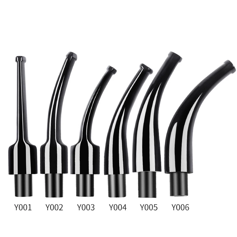 1pcs Black Acrylic Mouthpieces Pipe Stems Tobacco Pipe Stem for Smoking Tool Accessories Bent Taper 9mm Filter DIY Holder