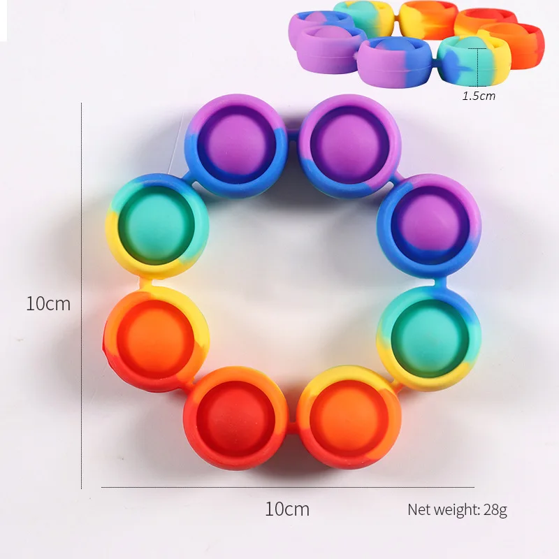 

Pop Fidget Bracelet Relive Stress Toys Rainbow Push It Bubble Toys Adult Children Sensory Toy To Relieve Autism