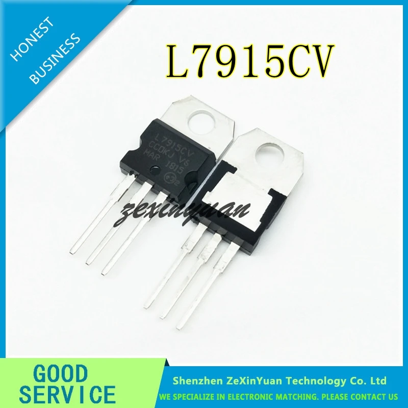 

50PCS/LOT New L7915CV TO-220 L7915 LM7915 15V voltage regulator tube