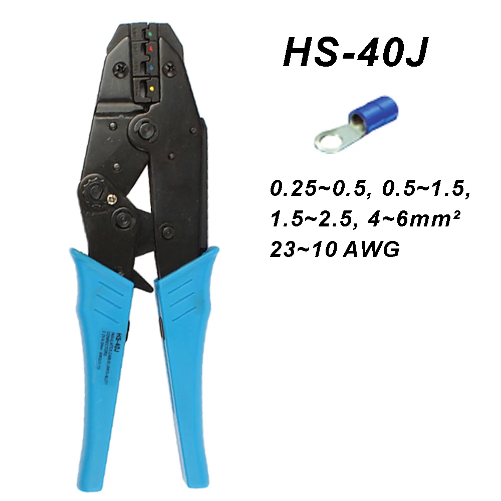 HS-30J HS-40J EUROP STYLE ratchet crimping tool crimping plier 0.5-6.0mm2 DIE SETS Multi Functional with connector