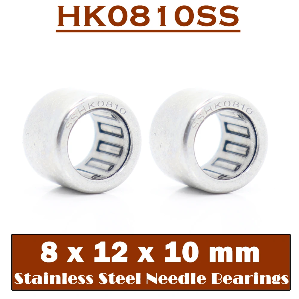 HK0810SS Needle Bearings 440C 8*12*10 mm ( 2 PCS ) Stainless Steel Drawn Cup Needle Roller Bearing HK081210 TLA810Z HK0810