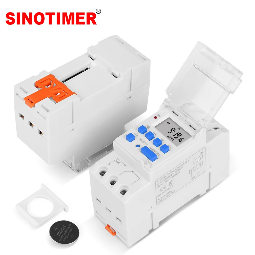 TM919 5V 12V 24V 110V 230V Weekly 7 Days Programmable Digital Time Switch Relay Timer Control 16A Din Rail Mount