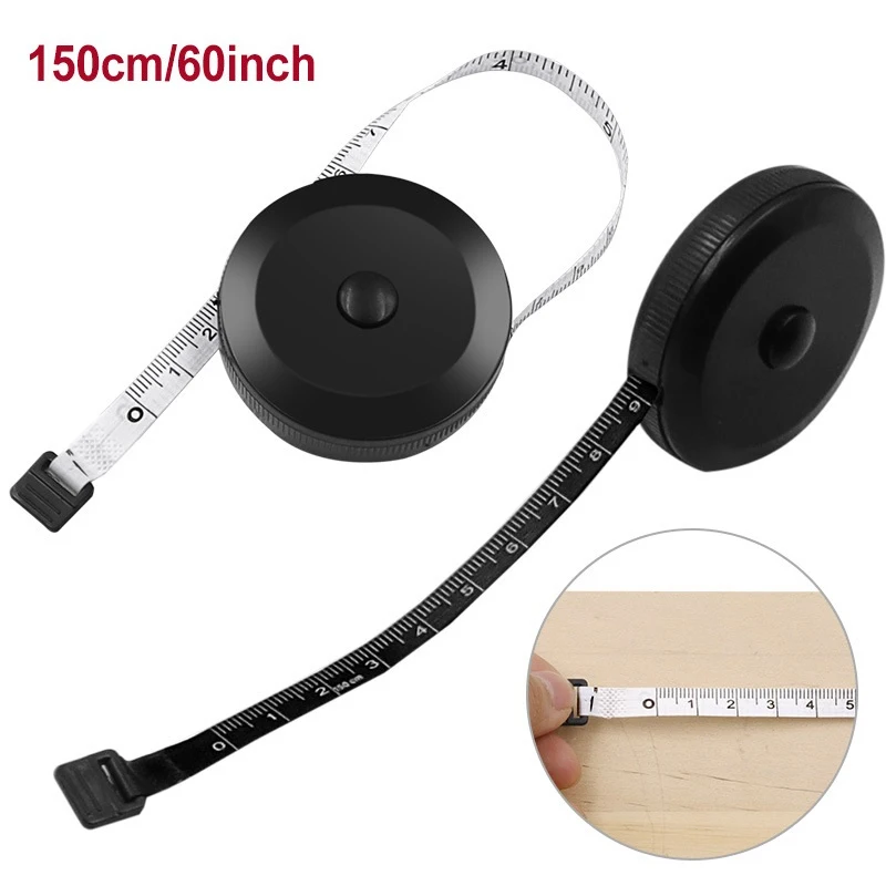 150cm/60" Body Measuring Ruler Sewing Tailor Tape Measure Centimeter Meter Sewing Measuring Tape Soft Two Colors Sewing Tools