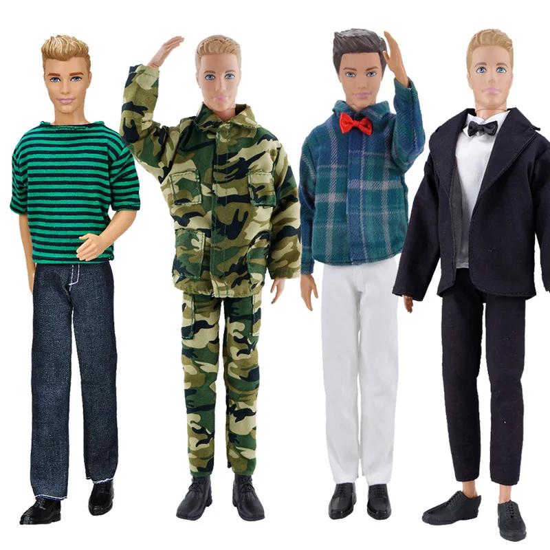 Ken Clothes Handmade Military Camouflage Suit Daily Casual Wear Suit Business Outfit Black Suit For Ken Doll Accessories