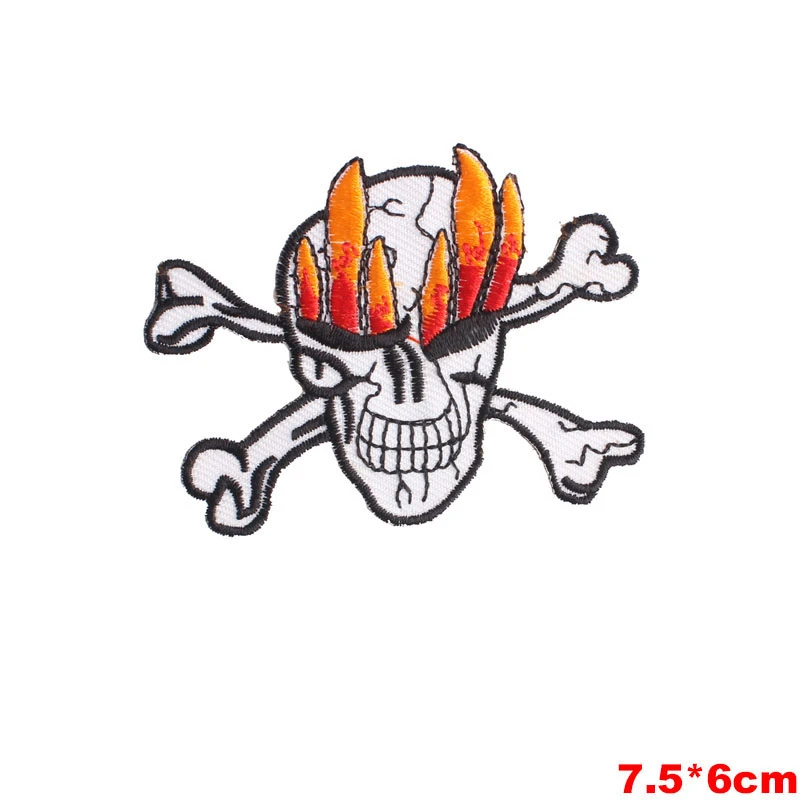 Ghost Skull Embroidery Patches Iron On Patch For Clothing DIY Stickers Sew On Clothes Denim Jacket Backpack Handbag Badges F