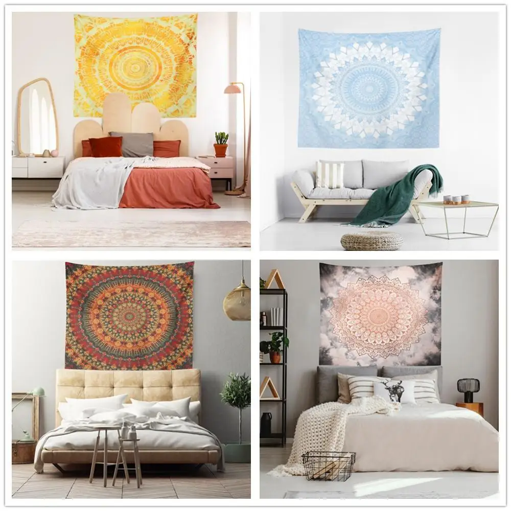 

Factory Outlet Bohemian Style Abstract Color Mandala Flower Pattern Printing Home Decoration Tapestry Hanging Painting 1 Piece