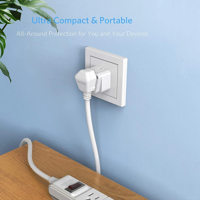 Brazil South Africa Travel Plug Adapter Grounded Universal Type N Plug Adapter BR To US Adapter - Ultra Compact For Brazil South