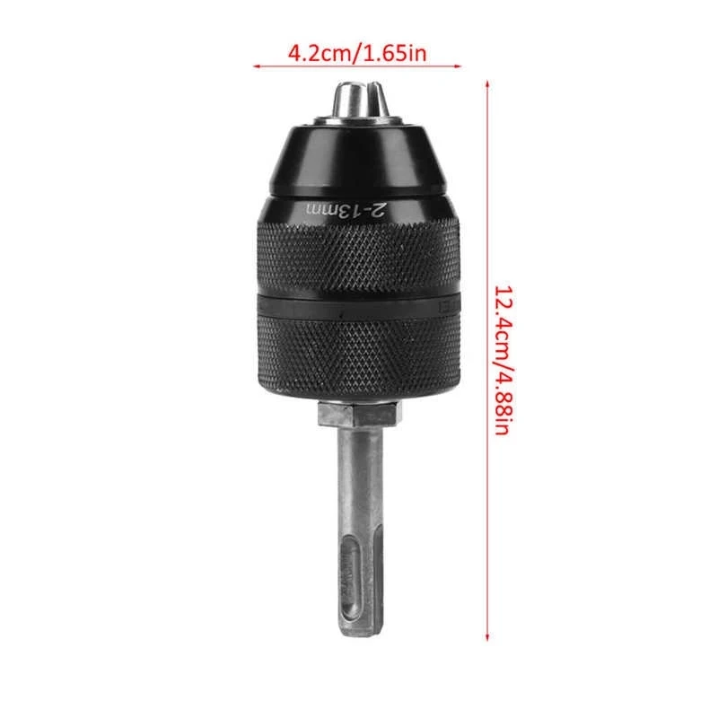 1Set Keyless Drill Chuck 2-13mm Capacity Metal Keyless Lathe Drill Chuck Converter with Adapter Accessories