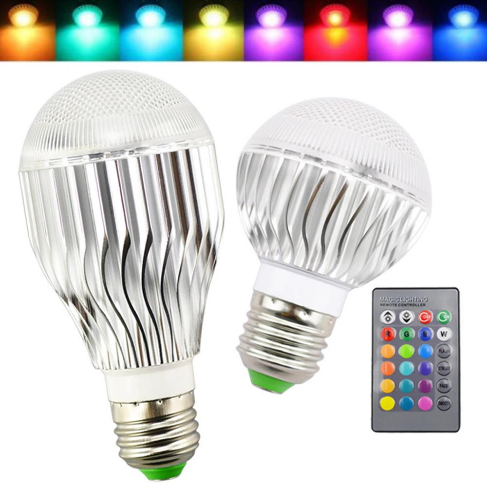 

RGB LED Bulb 16 Colour Changing Remote Control E27 B22 GU10 LED Screw Light Bulb 3W 5W 10W AC85-265V with Remote