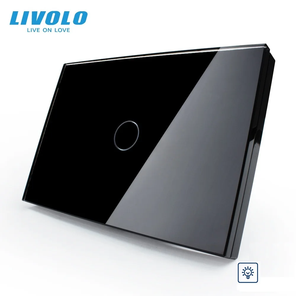 Livolo Smart Home Crystal Panel Wall Switch, Home Light Dimmer Switch 1 Gang 1 Way VL-C301D-82, US/AU standard, Free shipping