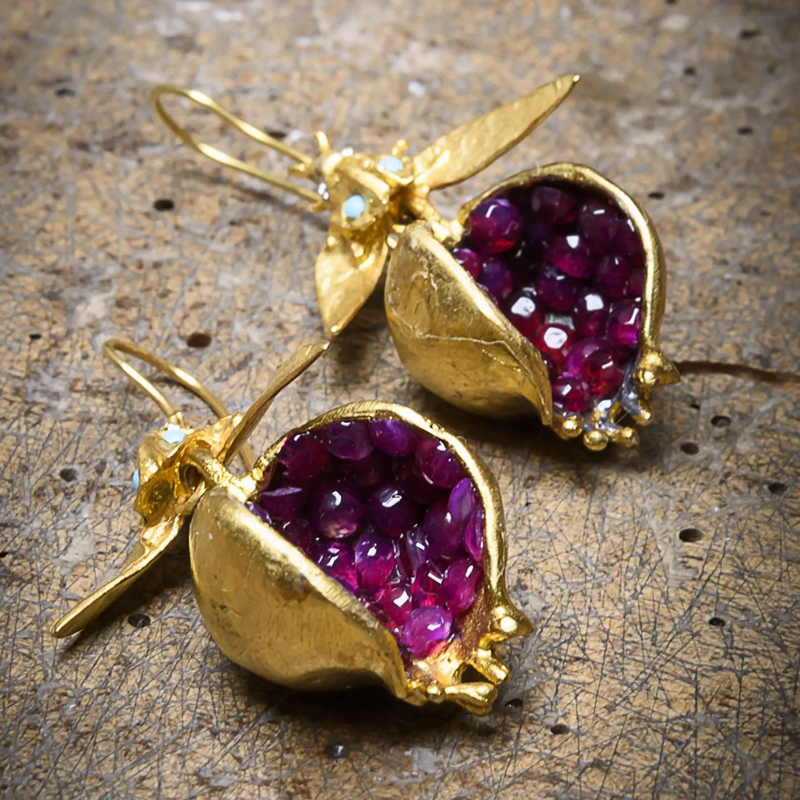 Pomegranate Design Earrings, Most popular Turkish jewelry, Pomegranate Jewelry, Handmade Jewelry, special gift for lovers