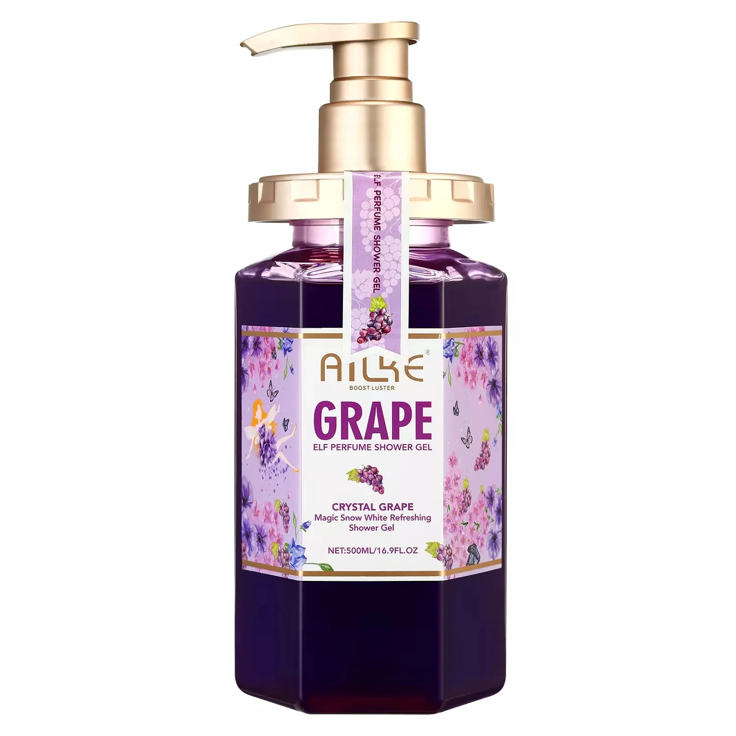 AILKE gommage gel douche Shower gel women Whitening  Moisturizing brightening  Exfoliat body wash care Organic Grape bath foam