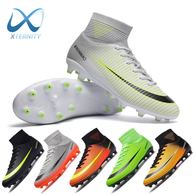 Hot Sale Classical Soccer Shoes Men s Football Boots Sneakers Waterproof High Ankle Ag tf Soccer Cleats Boys Outdoor Sport Shoes Soccer Shoes AliExpress