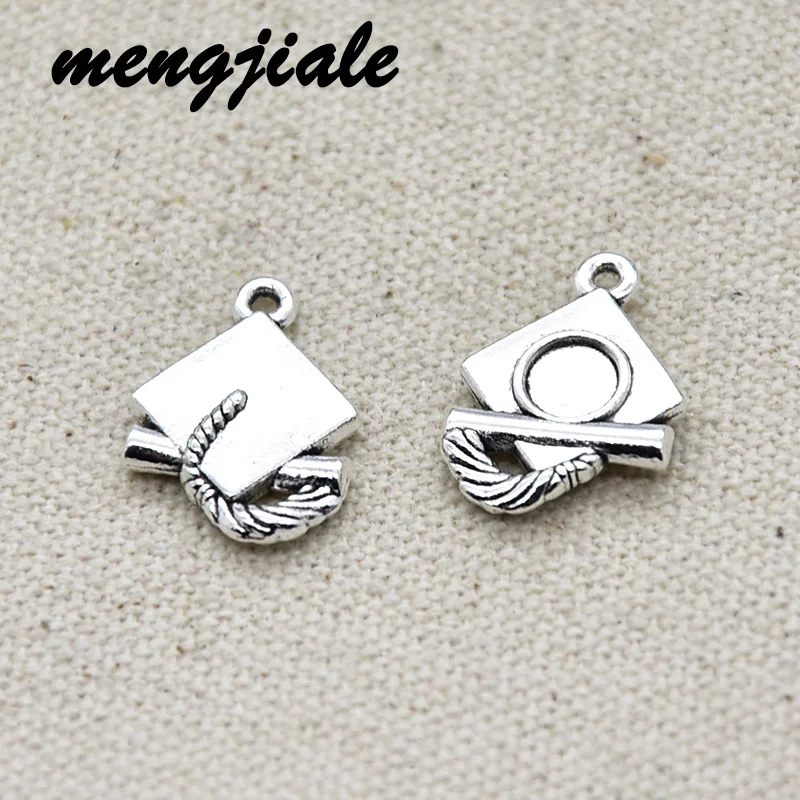 10pcs  Hot  Sell  Vintage  Metal   Bachelor Cap Charms   Pendants  For  Jewelry  Making  DIY  Handmade  Craft