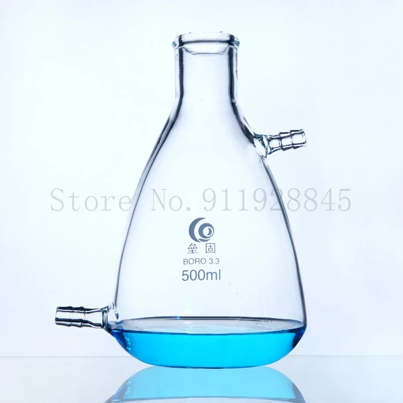 Lab Glass Suction Filter Bottles with Upper and Lower Spouts Accessory Flask with Side Arm Laboratory Filtration