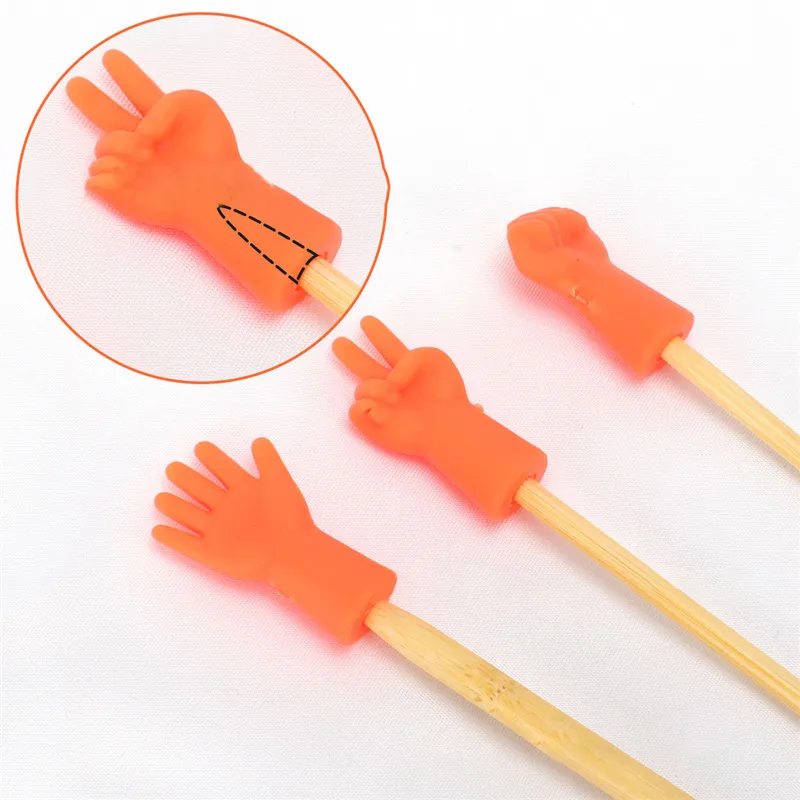 6 PCs/Set Plastic Non-slip Sweater Needle Pullover Anti-shedding Cap Knitting Needle protection Accessories Hand 3.5cm - 2.7cm