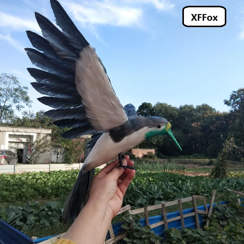 

new simulation wings bird model foam&furs hummer bird doll gift about 30x50cm xf2417