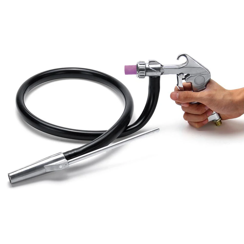 7Pcs Abrasive Air Sand Blasting Gun Kit 1 เซรามิคหัวฉีด 1 สตีล 1 ทรายดูดท่ออุตสาหกรรมSandblasterปืน