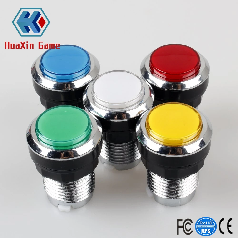 10 Pcs/lots Chrome Plating 5V/12V 30mm LED Illuminated Push Buttons With Micro Switch For Arcade Machine Games Mame Jamma Parts