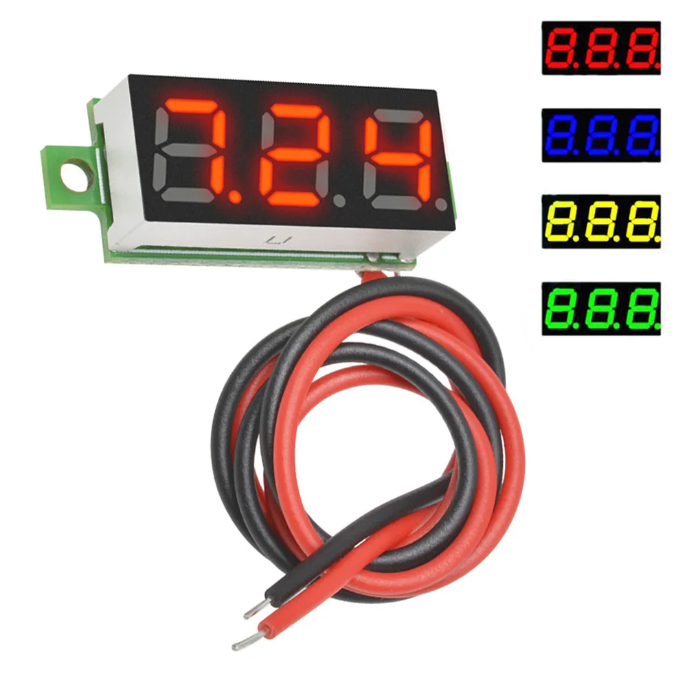 0.28 Inch DC3.7V-30V Mini Digital Voltmeter Voltage Tester Meter Red/Blue/Yellow/Green LED Screen Electronic Parts Accessories