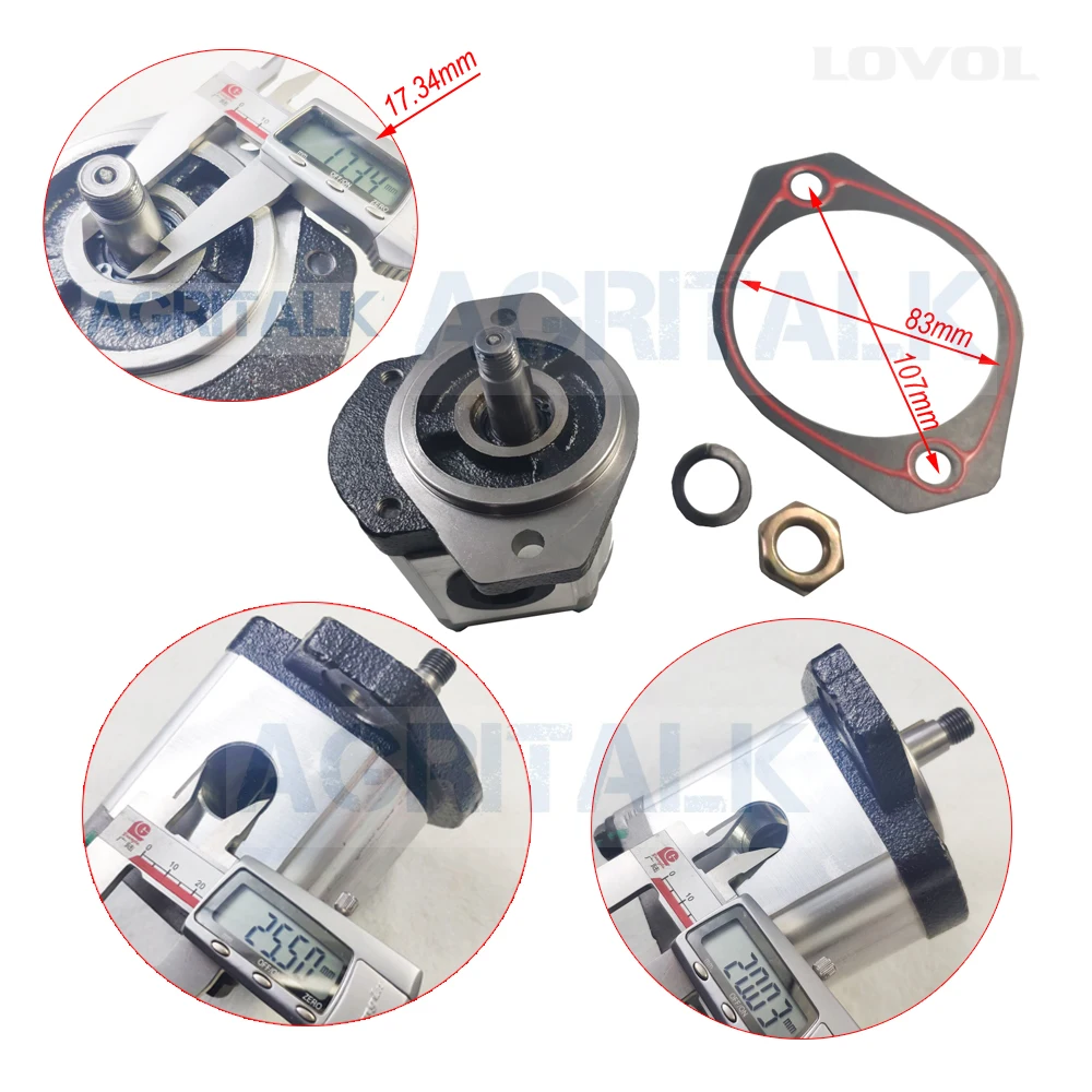 FT700.58B.020 ( CBJ30-F16L-F3T5) / FT700.58B.020 + FT700.58G.021a , Gear pump for Foton Lovol FT704 - FT824