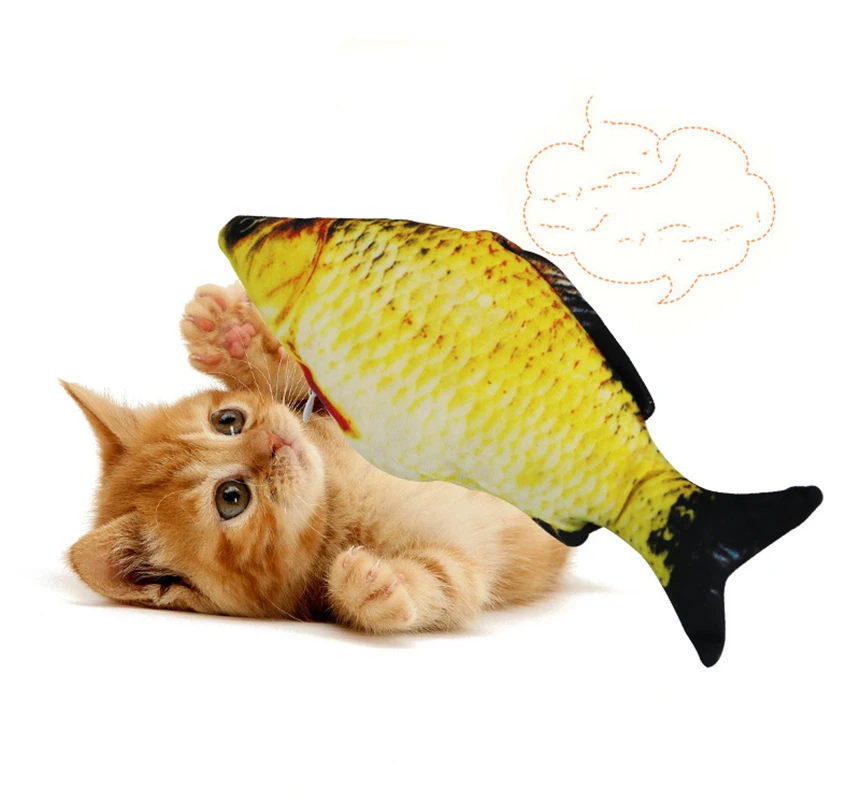 20/30/40 Creative Cat Toy 3d Fish Simulation Soft Plush Anti-Bite Catnip Interaction Chewing Fake Cat Fish Toy Pet Supplies