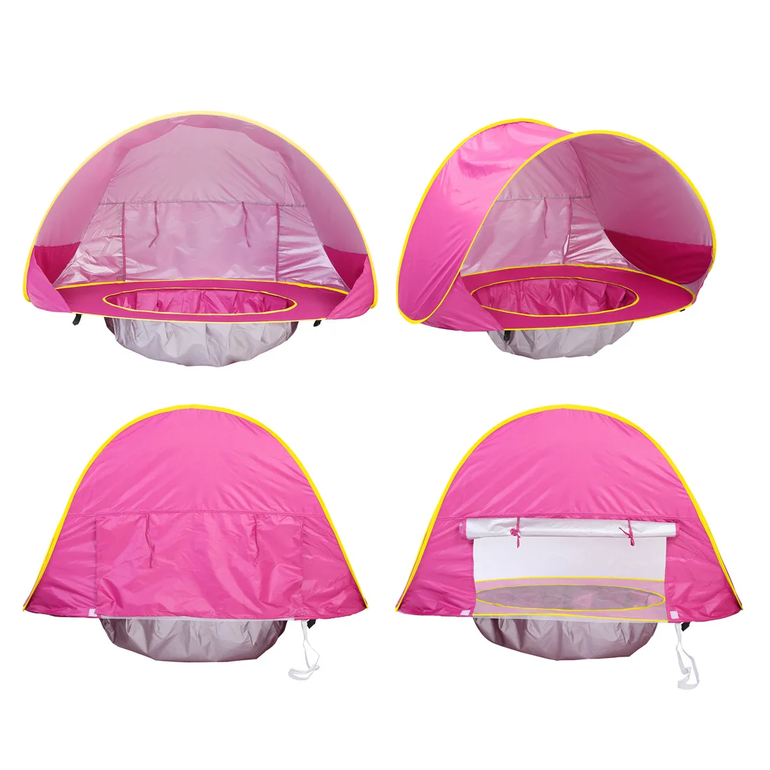 Barraca de praia do bebê crianças à prova dwaterproof água pop up sun toldo tenda uv-proteção sunshelter com piscina criança acampamento ao ar livre