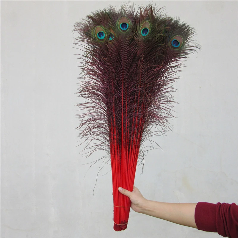 50-100pcs/lot Peacock feathers for Craft Accessories 28-32inches/70-80cm Home carnival Jewelry For plume plumes Feather