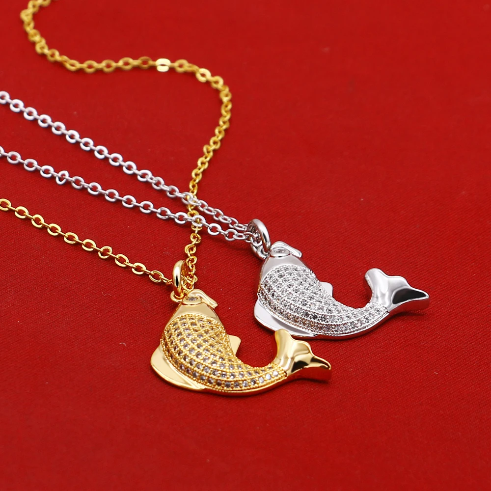 

Bohemia Fish Pendant Necklace for Women 100% 925 Sterling Silver Chain Golden Gift Ethnic Choker Necklace Fashion jewelry