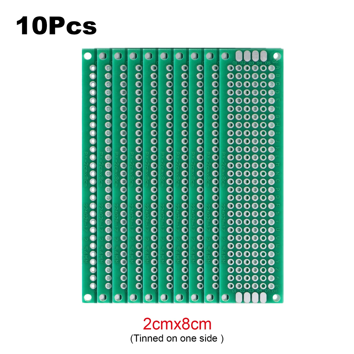2 Stück PCB Prototyp-Platine Universal-Strippboard Einseitig Bedruckt 2x8 3x7 4x6 5x7 6x8 7x9 8x12 9x10 zum Löten – Detail 6