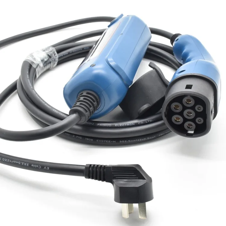 ครัวเรือนชาร์จปืน2ใหม่พลังงานไฟฟ้า Car Charger แบบพกพา16A ปรับชาร์จ