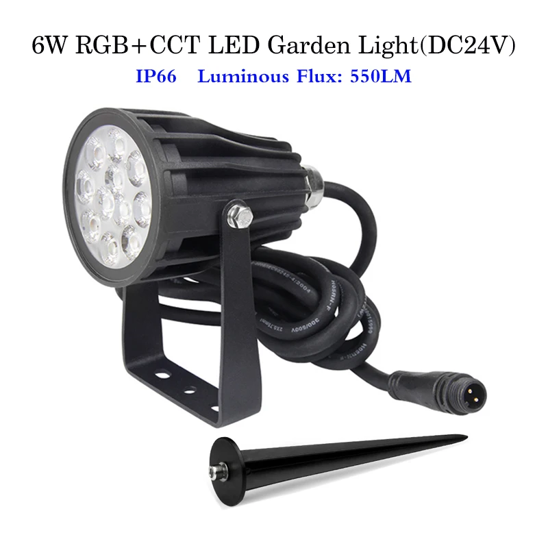 rgb mais cct conduziu a luz do jardim dc24v lampada impermeavel ao ar livre inteligente ip66 pode 24ghz remoto sem fio app wifi controle de voz 1psc 6w 01