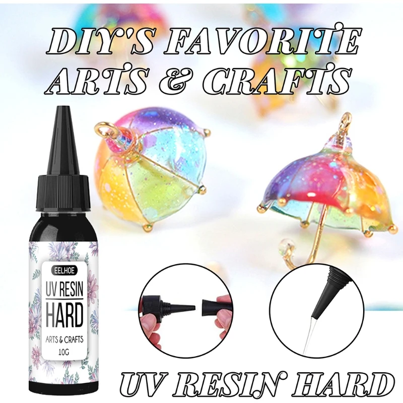 10/20/30/50/100/200ml UV Resin Hard Type Crystal Clear Glue Ultraviolet Curing Epoxy Crafts Jewelry Making DIY Accessories