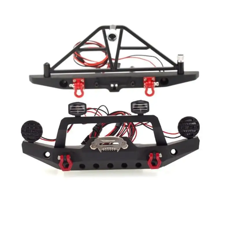 

For For TRX-4 general metal front and rear bumpers, with LED lights, for 1:10 RC crawler car rear axle SCX10 & SCX10 II 900