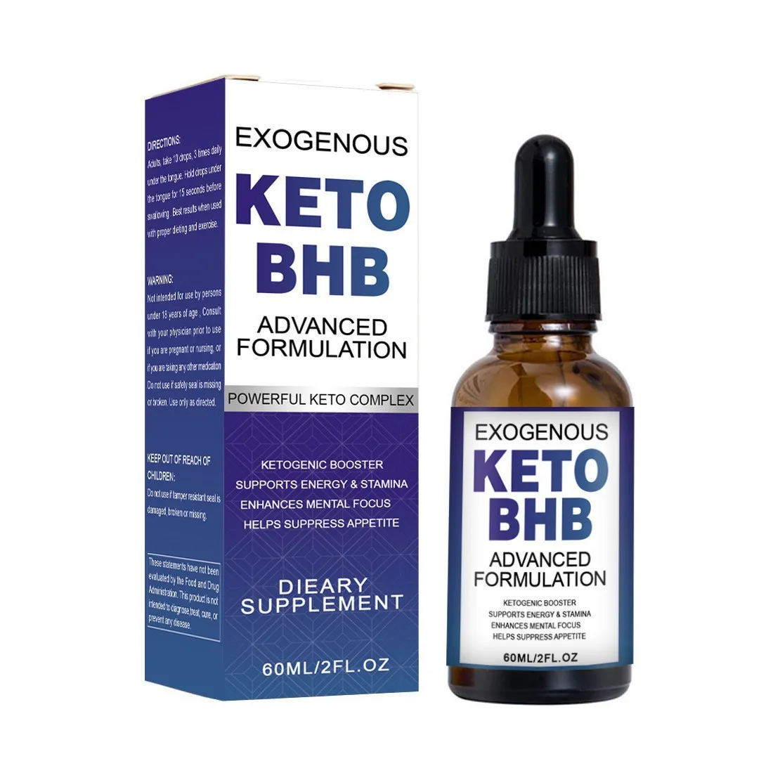 120ML Pure BHB Keto Drops Ketone Appetite Suppressant Weight Loss Products For Fat Burning Promotes Skinny Speed Up Ketosis