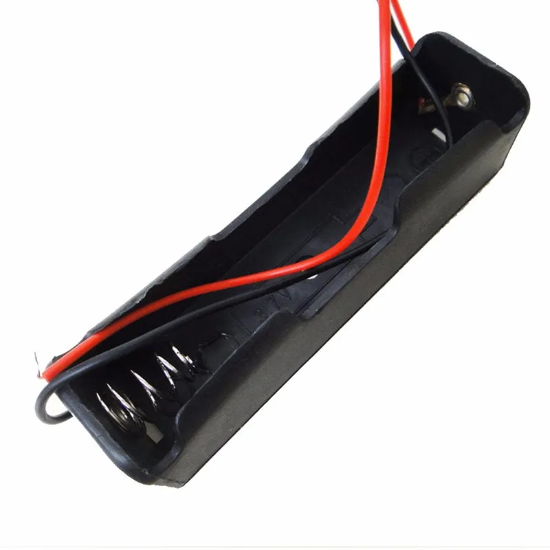 Plastic Shell Battery 1x18650 3.7V Case Holder Case Storage Clip Black  for 1 Piece 18650 Battery With Wire Leads 1/2/5Pcs