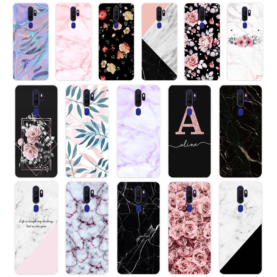 156FG Granite Scrub Marble Stone gift Soft Silicone Tpu Cover phone Case for OPPO A5S A7 AX7 A5 A9 2020 Reslme C3