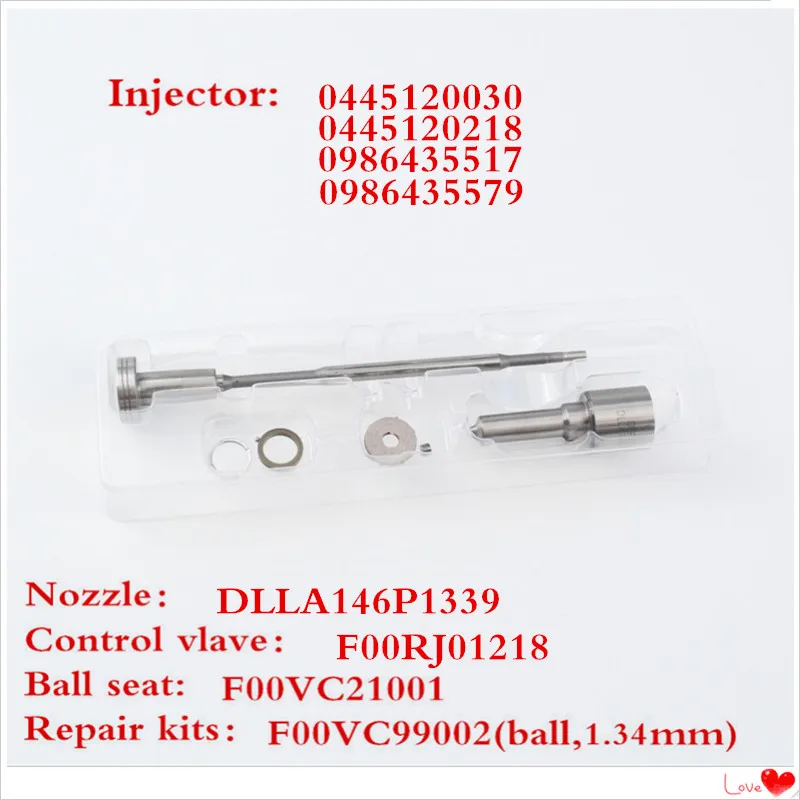 

0445120030 (0986435517) Fuel Common Rail Injector Nozzle DLLA146P1339 and F00RJ01218 Valve Unit 120 Series Matching White Balls