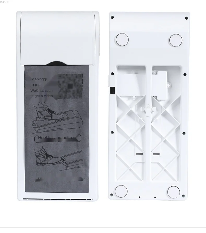 

Автоматическая машина для изготовления бахил, диспенсер для мембранных бахил для домашнего офиса с 4-рулонной пленкой, машина для обертывания подошвы без электричества