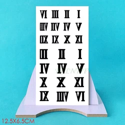 Waterproof Temporary Tattoo Sticker Roman numerals Number Stickers Flash Tatoo Fake Tatto Arm Leg for Girl Women