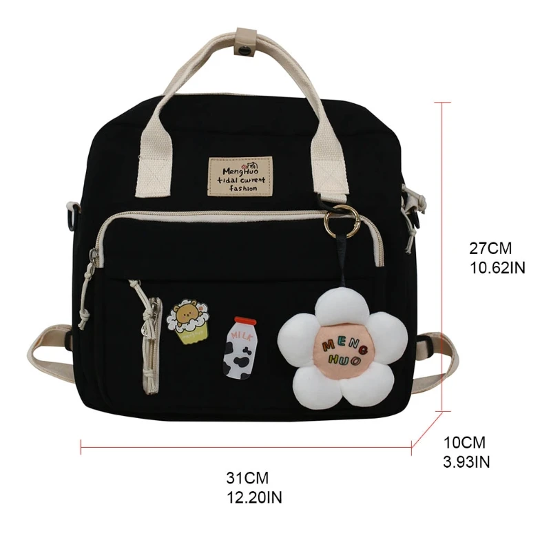 Multifunctional Lovely Women Backpack Shoulder Bags Handbag Teenage Girl Ring Buckle Portable Travel Messenger Bag Wild G5AE