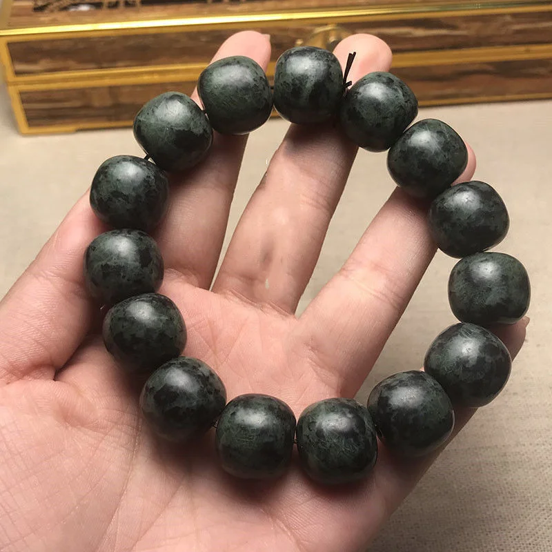 Tibetan Natural Tibetan Jade Medicine Wang Shi-old Beaded Bracelets for Men and Women Health Care Bracelets Jewelry