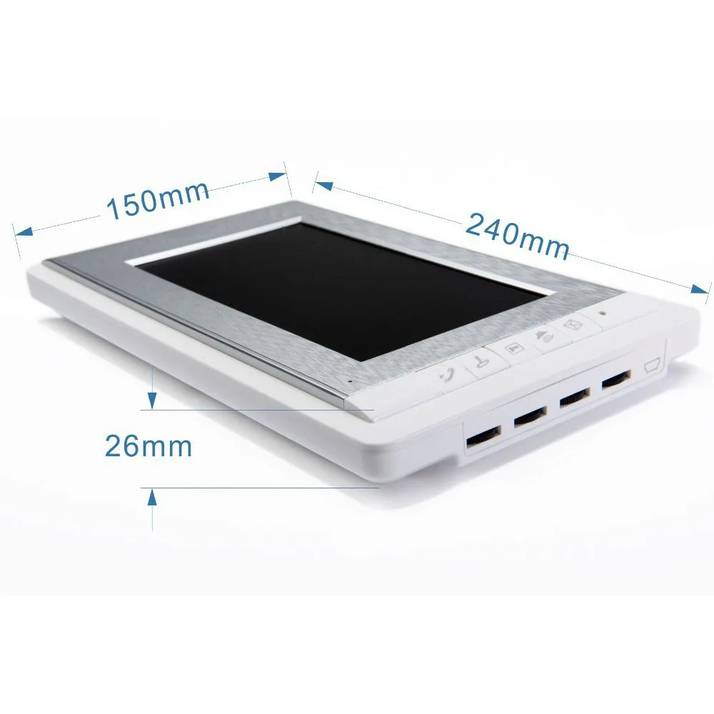 7 Inch Wired Color LCD Screen 2-way Hands Free Video Intercom,Support Monitoring, Unlock, Dual way Door Intercom