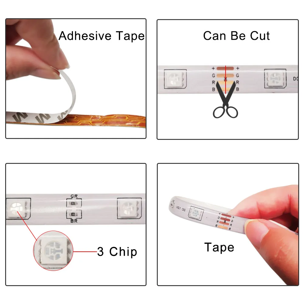 Tira de luces LED WiFi SMD5050 2835 5M 10M 15M 20M cinta RGB diodo DC 12V Control decoración para dormitorio