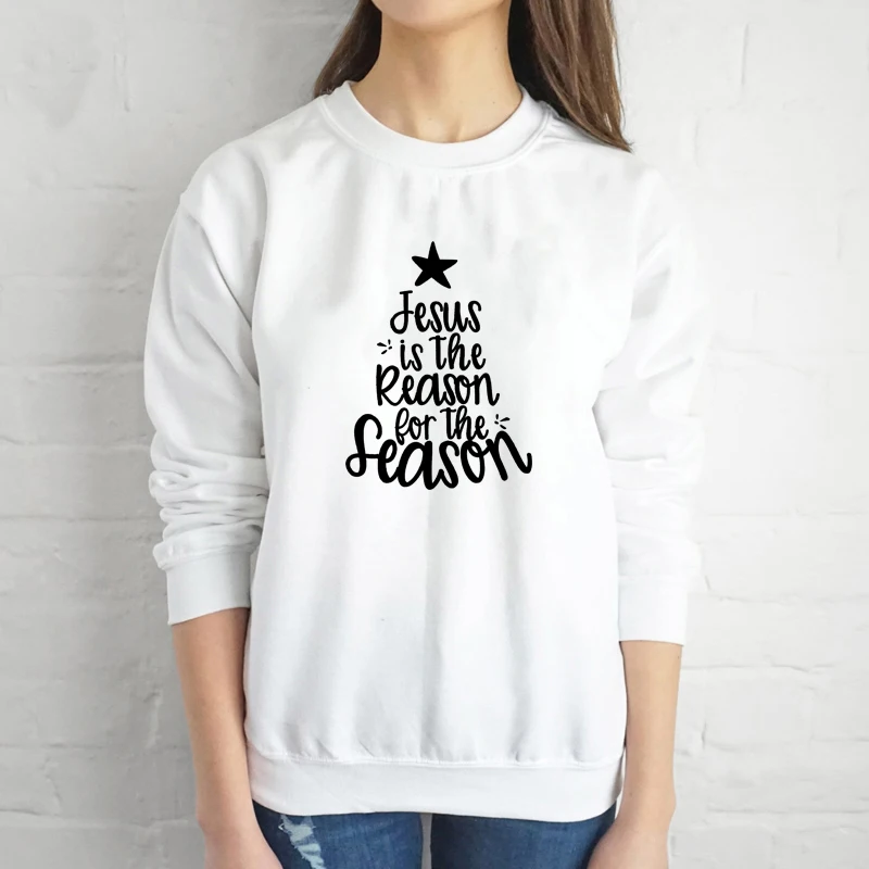 Jesus Is The Reason For The Season Sweatshirts Funny Christian Christmas Holiday Gift Pullovers Men Women Graphic Sweatshirt Top