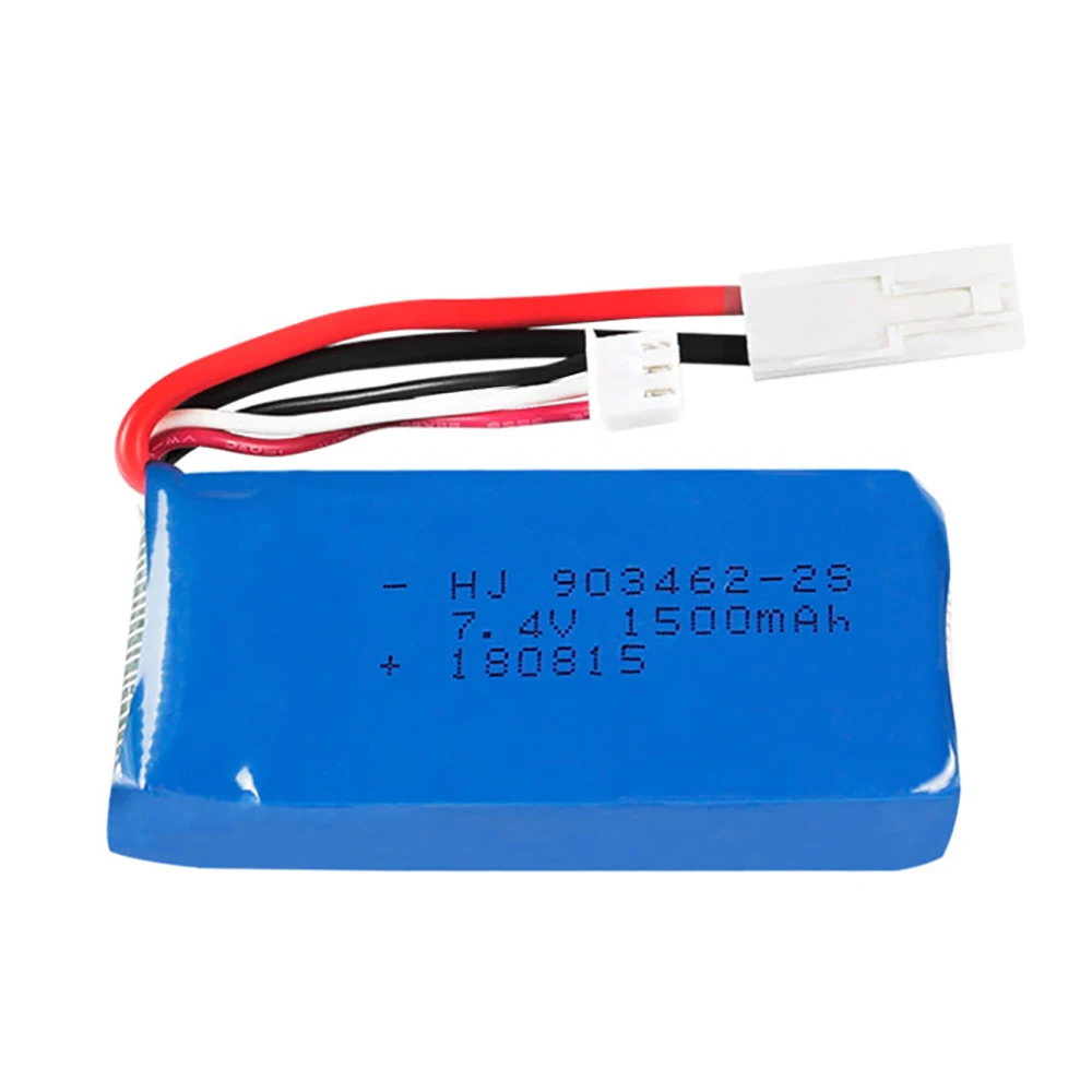 1-5PCS 7.4V 1500mAh Battery For FT009 Remote Control Boat Speedboat Battery 903462 7.4V 1500mah For Wltoys Car Battery