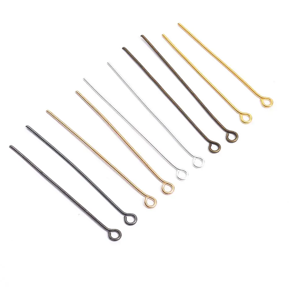 Hot Selling 200pcs/bag Eye Head Pins 16 20 24 30 35 40 45 50mm Eye Pins Findings For Diy Jewelry Making Accessories Supplies